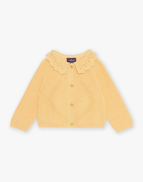 Gilet orange clémentine en tricot à manches longues FAPATRICIA / 23E1BFO1CARE409