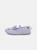 Chausson ballerine violet broderie tête de lapin et pompon Fille NUILAPETTE / 25F10PF31CHP205