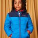 Veste réversible à capuche bleue