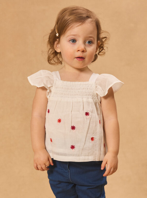 Blouse à smock brodée MALUCILE / 25E1BFJ1CHE001