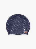 Bonnet de piscine bleu marine à pois blancs FRYBONETTE / 23E4PFL1D4Y070