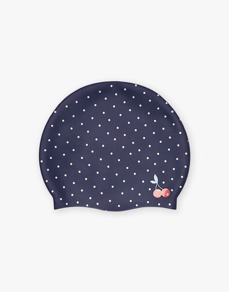 Bonnet de piscine bleu marine à pois blancs FRYBONETTE / 23E4PFL1D4Y070