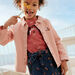 Veste en twill rose poudré à motifs chat et fantaisie enfant fille
