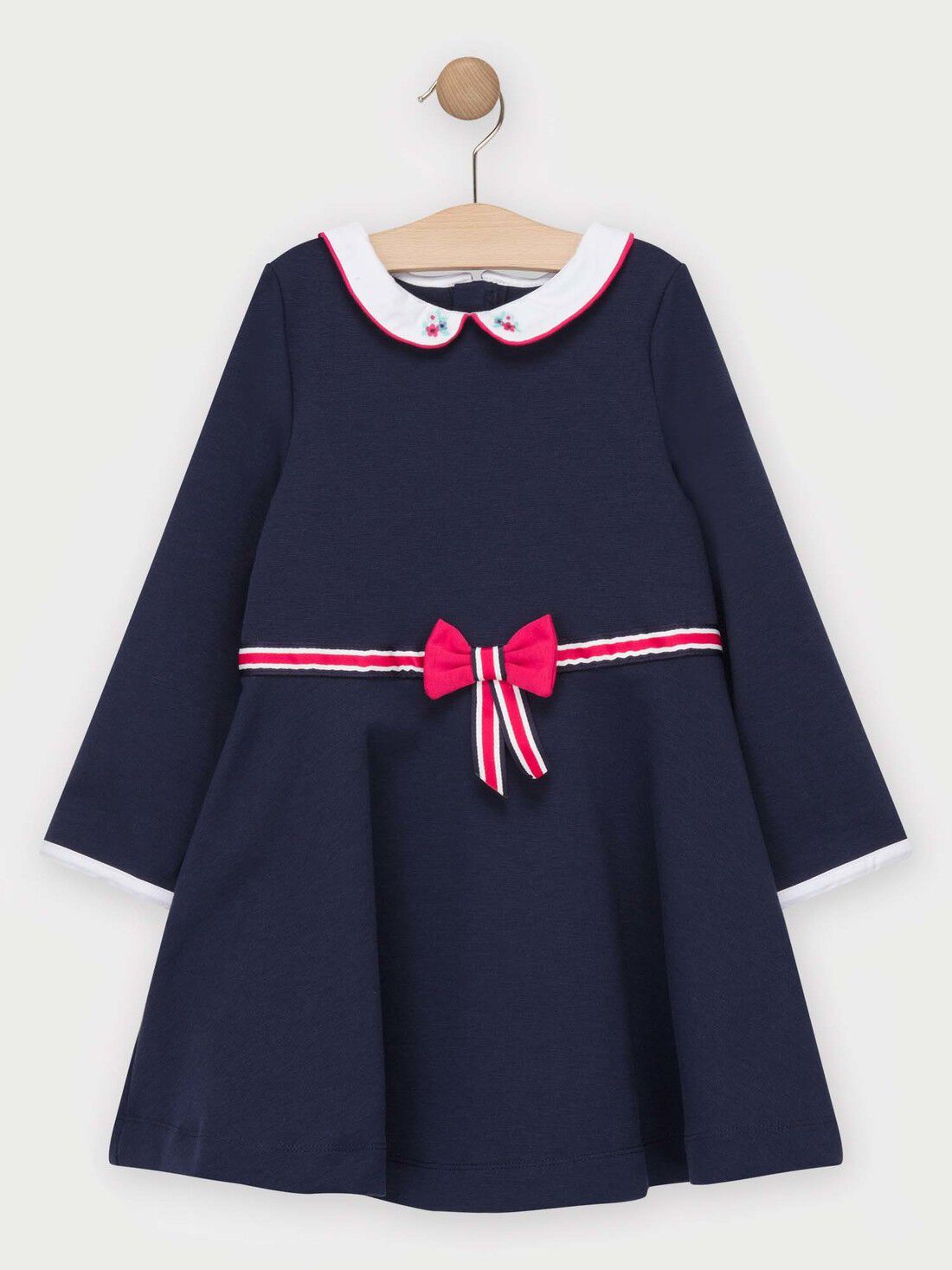 Robe manches longues en maille marine fille : Les Jours Fleuris enfant |  SergentMajor
