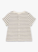 T-shirt grège à imprimé à rayures FATING / 23E1BGP1TMC007