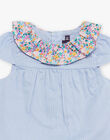 Blouse et bloomer ciel à imprimé fleuri et à rayures FASOLAL / 23E1BFS1ENS020