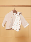 Veste de naissance à capuche beige en velours LOAC / 24H0CM11VES007