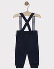 Pantalon A Bretelles Bebe Garcon Bleu Marine