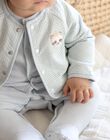 Ensemble grenouillère bleu ciel et gilet écru FORLAN / 23E0NG62ENS614