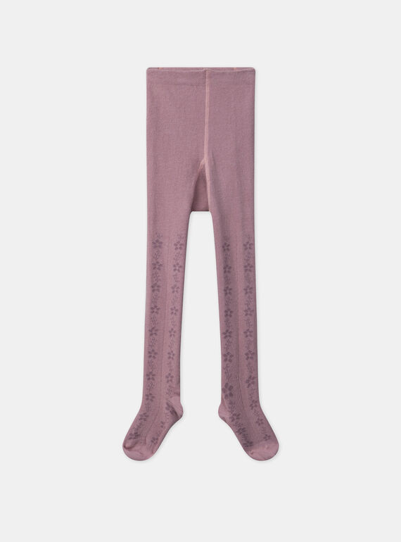 Collants mauves jacquard fantaisie MAJOUETTE / 25E4PF72COL328