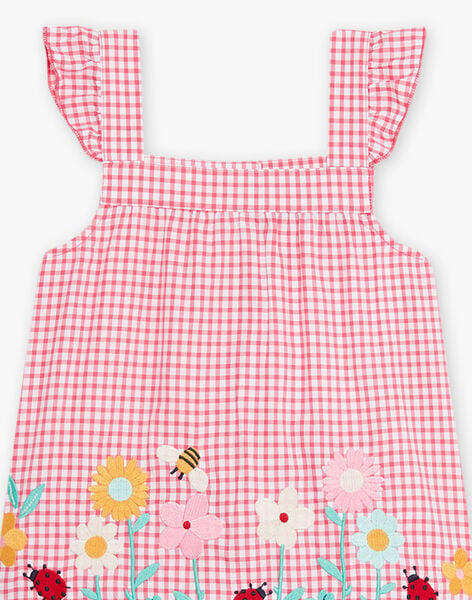 Pyjama rose à imprimé vichy enfant fille CHOUVYETTE / 22E5PF54PYJ302