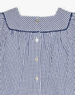 Robe en seersucker vichy bleu nuit et blanc FANONO / 23E1BFN1ROB070