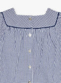 Robe en seersucker vichy bleu nuit et blanc FANONO / 23E1BFN1ROB070