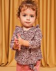 Body-blouse prune à imprimé feuillage DAKARINE / 22H1BFR2BOD709