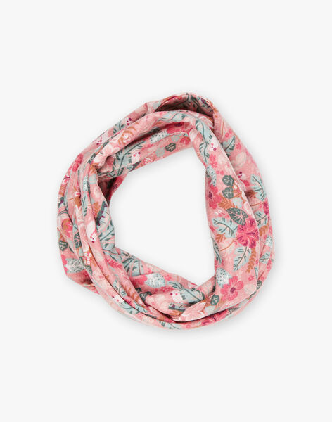 Snood vieux rose à fleurs FISNOUETTE / 23E4PFD1SNOD318