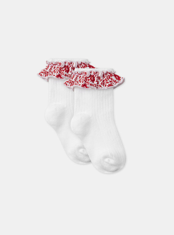 Chaussettes écrues volant imprimé MALISA / 25E4BFJ1SOQ001