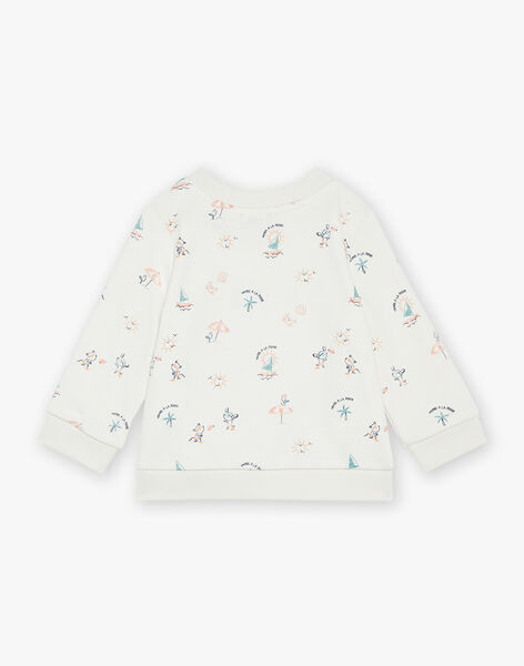 Sweat écru à imprimé animaux fantaisies FAVAHAR / 23E1BGQ1SWE001