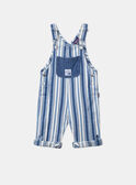 Salopette longue bleu et blanc en denim à imprimé à rayures LADEREK / 24H1BGJ1SALP274