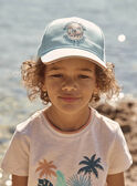 Casquette turquoise en twill à motif dinosaure FLUBEACHAGE / 23E4PGQ1CHA205