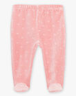 Pyjama en velours à motif lapin écru et rose DEBORAH / 22H5BF21PYJ001