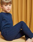 Legging bleu marine en côtes à pois dorés DROUNETTE 2 / 22H4PFQ2CTTC214