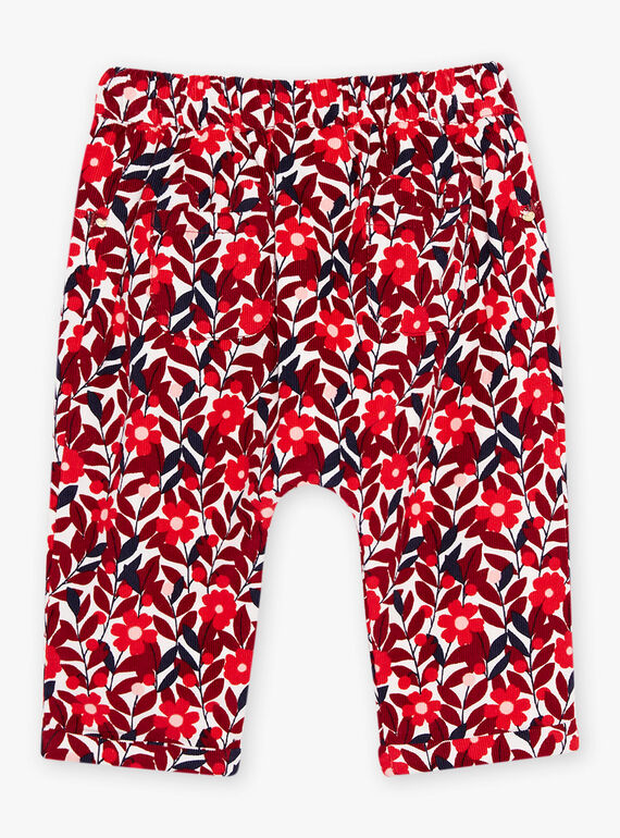 Pantalon en velours côtelé à imprimé fleuri DAORIANE / 22H1BFX1PAN001