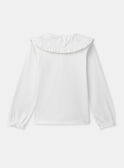 Blouse blanche à col claudine et manches longues resérrées Fille NOBLANETTE / 25H2PFP3TML001