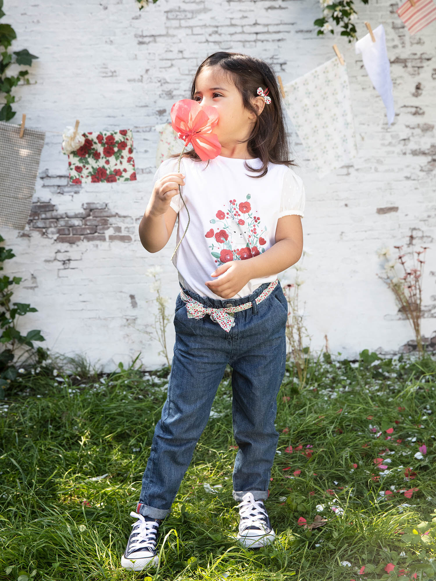 Jean paperpag et ceinture imprimee enfant fille Fille Sergent Major