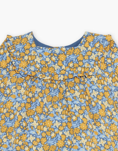 Robe à volants bleu marine à fleurs FABETTY / 23E1BF81ROB070