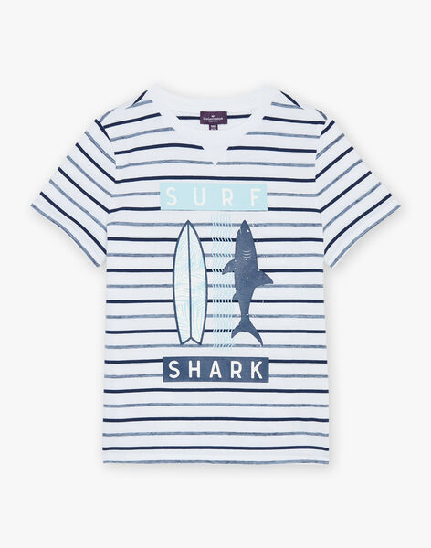 T-shirt bleu à imprimé à rayures FLYMIAGE / 23E3PGR3TMC715