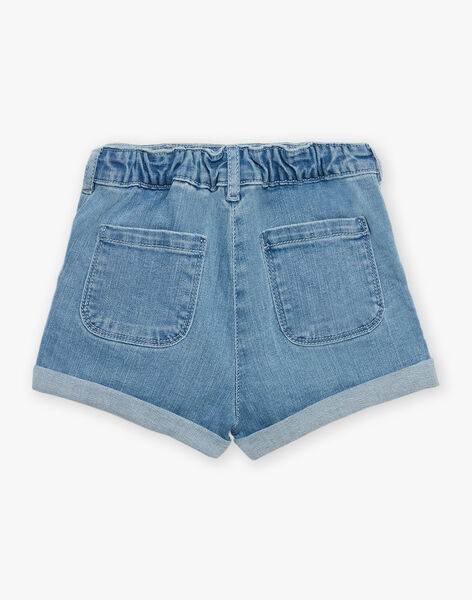 Short en jean bleu à motif fleurs FLESHOETTE / 23E2PFS1SHOP272