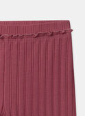 Legging rose framboise à finitions laitues Bébé Fille NAELENA / 25H1BFS3LG308