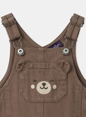 Salopette marron avec poche ours Bébé Garçon NAFLORENT / 25H1BGS2SAL821