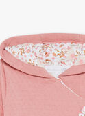 Veste à capuche en tubique rose clair FOUSIA / 23E0CF61VESD332