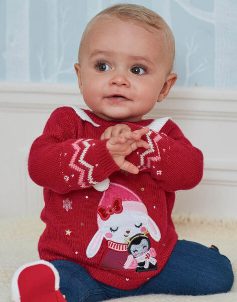 Pull De Noel Rouge Bebe Fille Achat En Ligne Pull Gilet Et Cardigan Sergentmajor