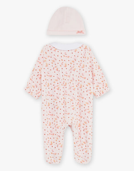 Pyjama et bonnet en velours rose clair FORRA_B / 23E0NF71GRE321