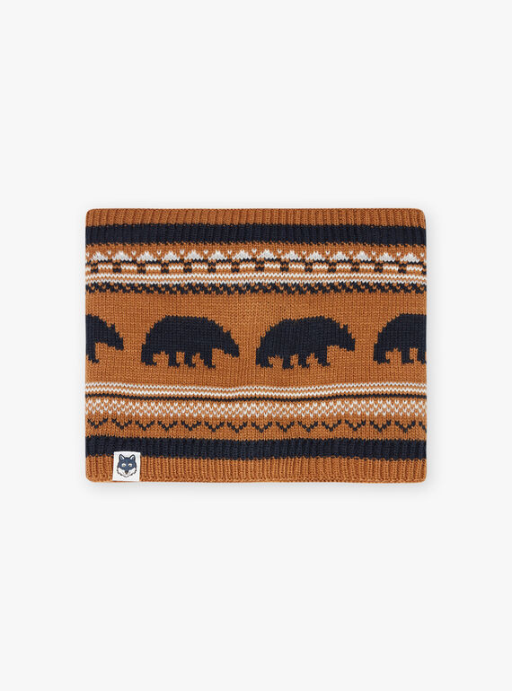 Snood maille jacquard motifs ours enfant garçon BICOUAGE / 21H4PGE2SNO804