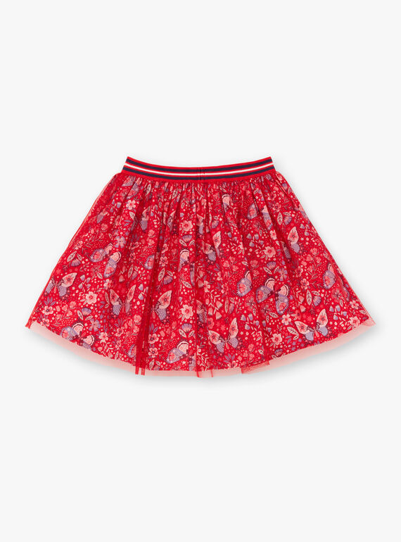 Jupe rouge imprimé papillon ZOJUPETTE / 21E2PFB1JUP050
