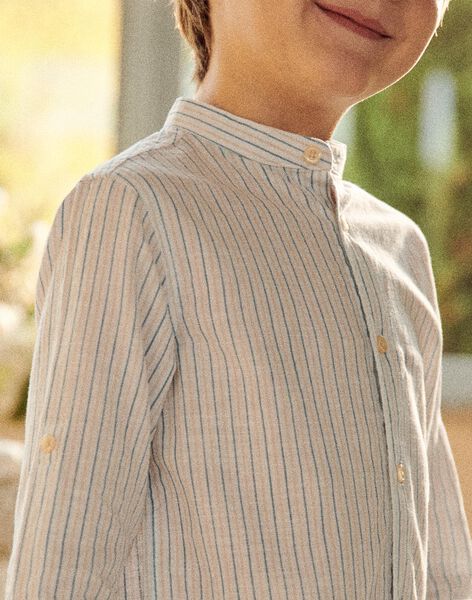 Chemise à rayures bleu, beige et blanc FRERAYAGE / 23E3PGI1CHM000