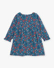 Robe bleu canard à imprimé fleuri DAMAURINE / 22H1BFU1ROB714