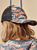 Casquette bleue à imprimé requins FLYTOAGE / 23E4PGR1CHAC226