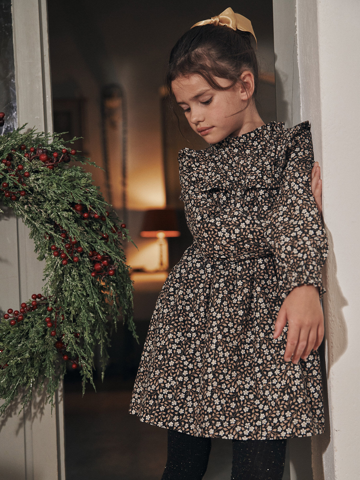 Robe noire shop imprimé fleuri