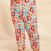 Legging écru à fleurs