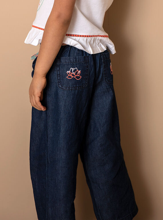 Pantalon large denim avec ceinture ZEPALAZETTE / 21E2PFI1PANK005