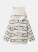 Gilet à capuche jacquard animaux LAUSAMA / 24H1BGS1GILA011