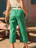 Pantalon fluide en popeline vert LAPANETTE / 24H2PFI2PANG624