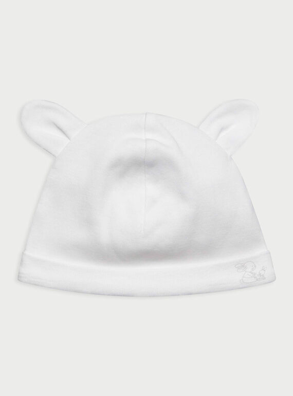 Bonnet de naissance blanc RYAURORE / 19E0AM11BNA001