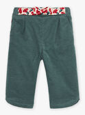 Pantalon vert argile en velours côtelé GAORIANE / 23H1BFQ1PANG600