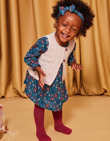 Robe bleu canard à imprimé fleuri DAMAURINE / 22H1BFU1ROB714