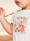 T-shirt écru à oiseaux fantaisie FAILANA / 23E1BFD1TEE001